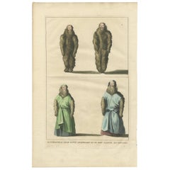 Antiker Druck von Mandragores 'Alraunen, nackt und bekleidet' von A. Calmet