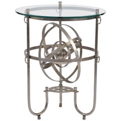 Retro Sculptural 1950s Steel Armillary Side Table