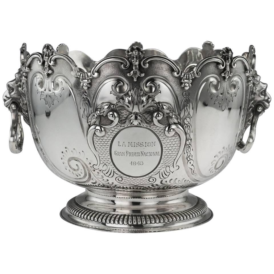 Antique Victorian Impressive Solid Silver Punch Bowl, Garrard & Co, circa 1895