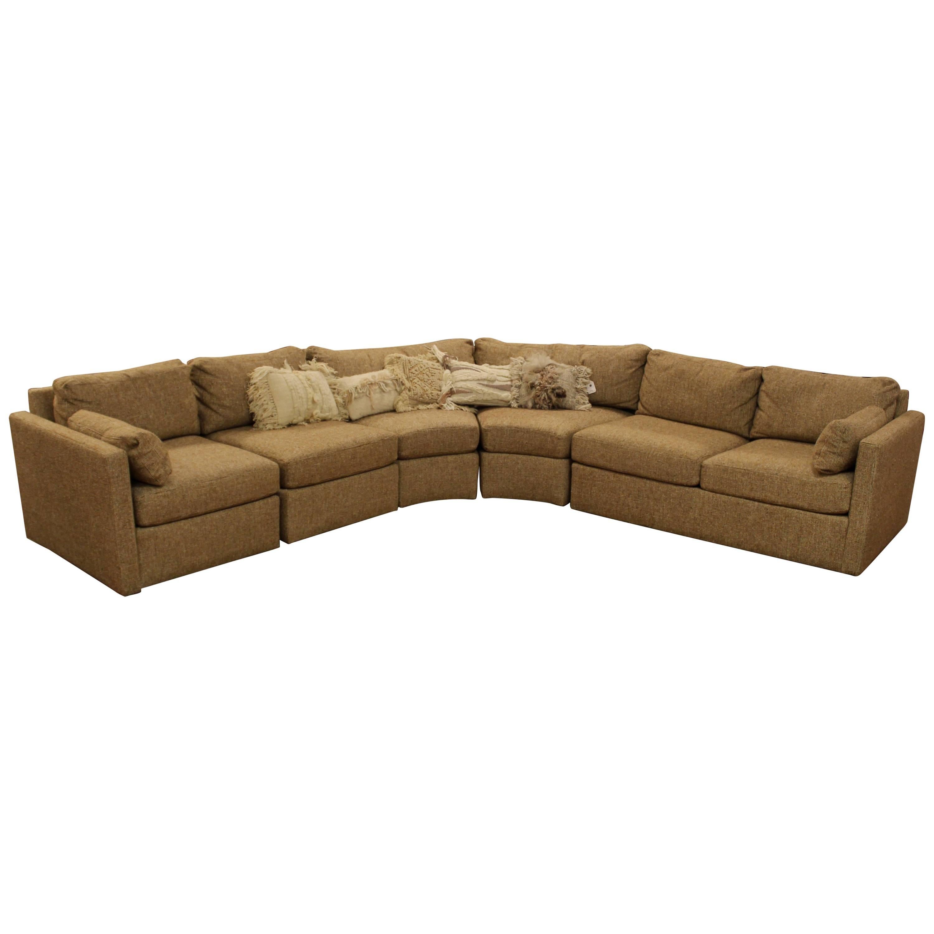 Mid-Century Modern Curved Five-Piece Sofa Sectional Drexel Baughman Era