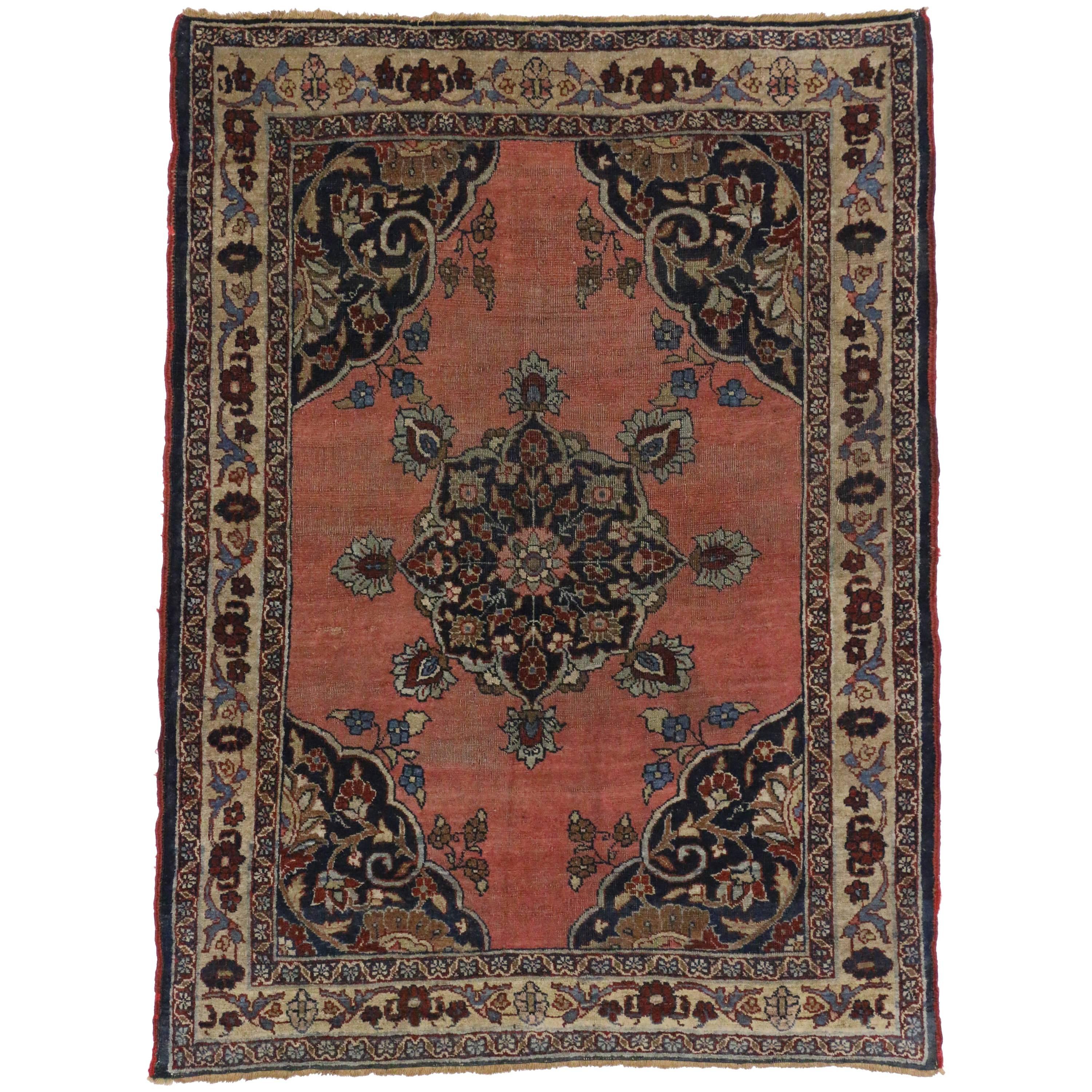 Vintage Persian Kurd Rug with Modern Industrial Style For Sale
