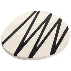 Board or Serving Plate Stone Resin Contemporary Style Black/White 