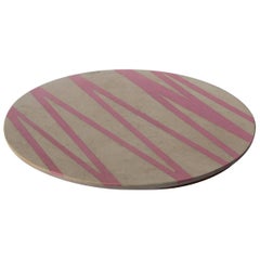 Board or Serving Plate Stone Resin Contemporary Style Cream/Pink 