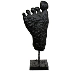 Contemporary Modern Large Bronze Foot Table Sculpture by Donald Baechler, 2003