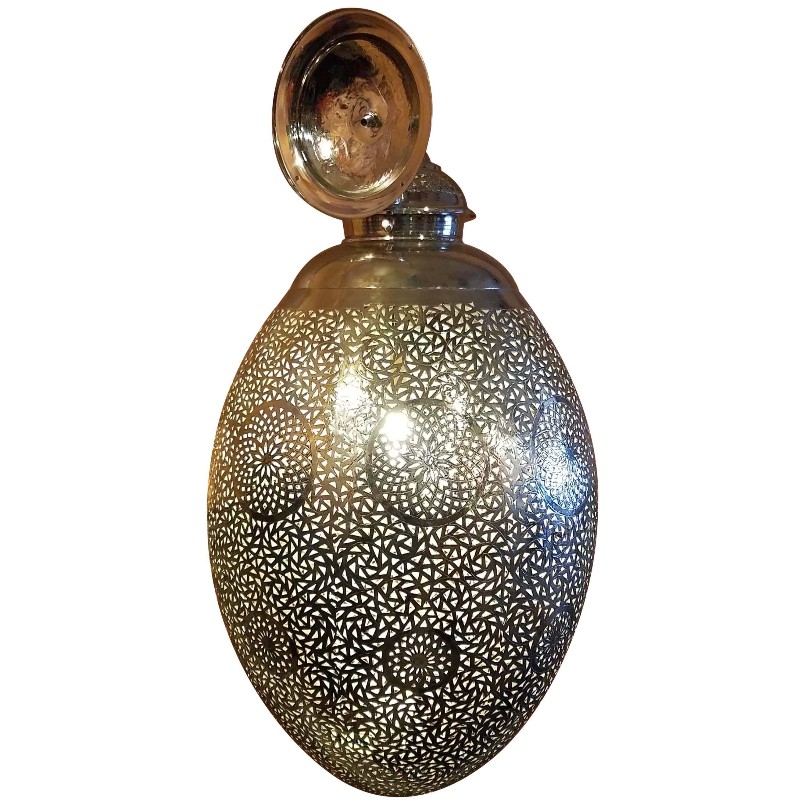 New Fez Moroccan Lantern, Copper, Egg Shape For Sale