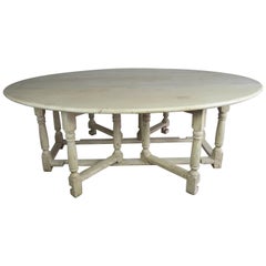 19th Century English Bleached Walnut Gateleg Table