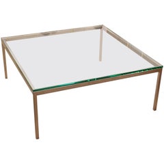 Mid-Century Modern Original Vintage Large Knoll Metal Glass Square Coffee Table