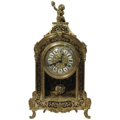 Antique French 19th Century Louis XIV Style Boulle Mantel Clock