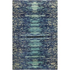 'Static, Galaxy' Hand-Knotted Tibetan Rug Made in Nepal by New Moon Rugs