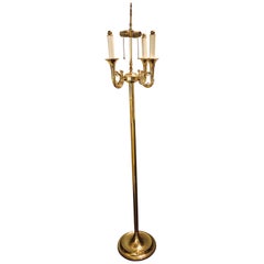 Lampada da terra in ottone Hollywood Regency in stile Tommi Parzinger a forma di tromba
