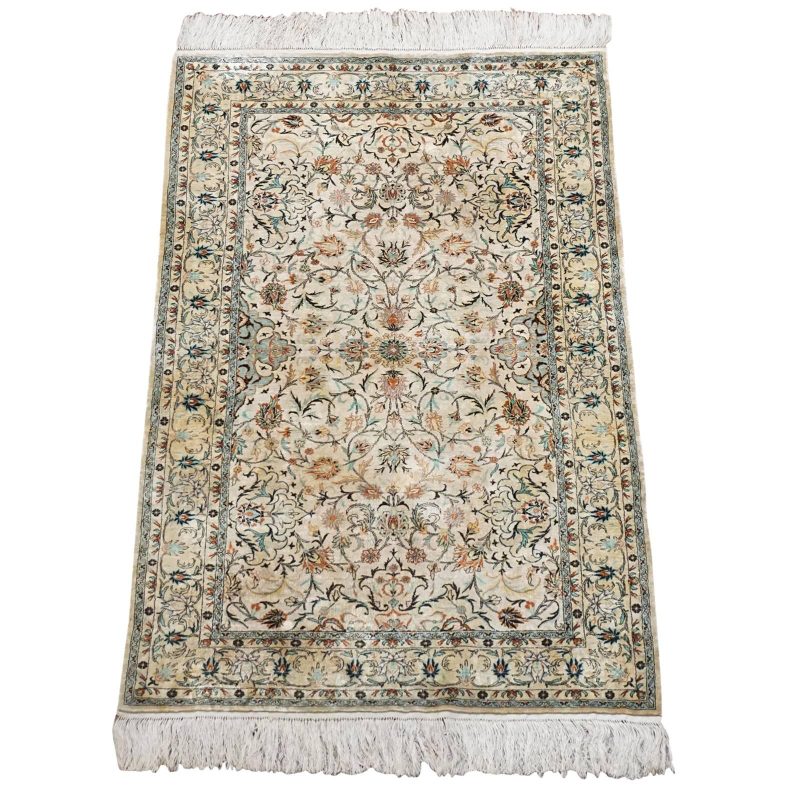 Pure Silk Tabriz Area Rug