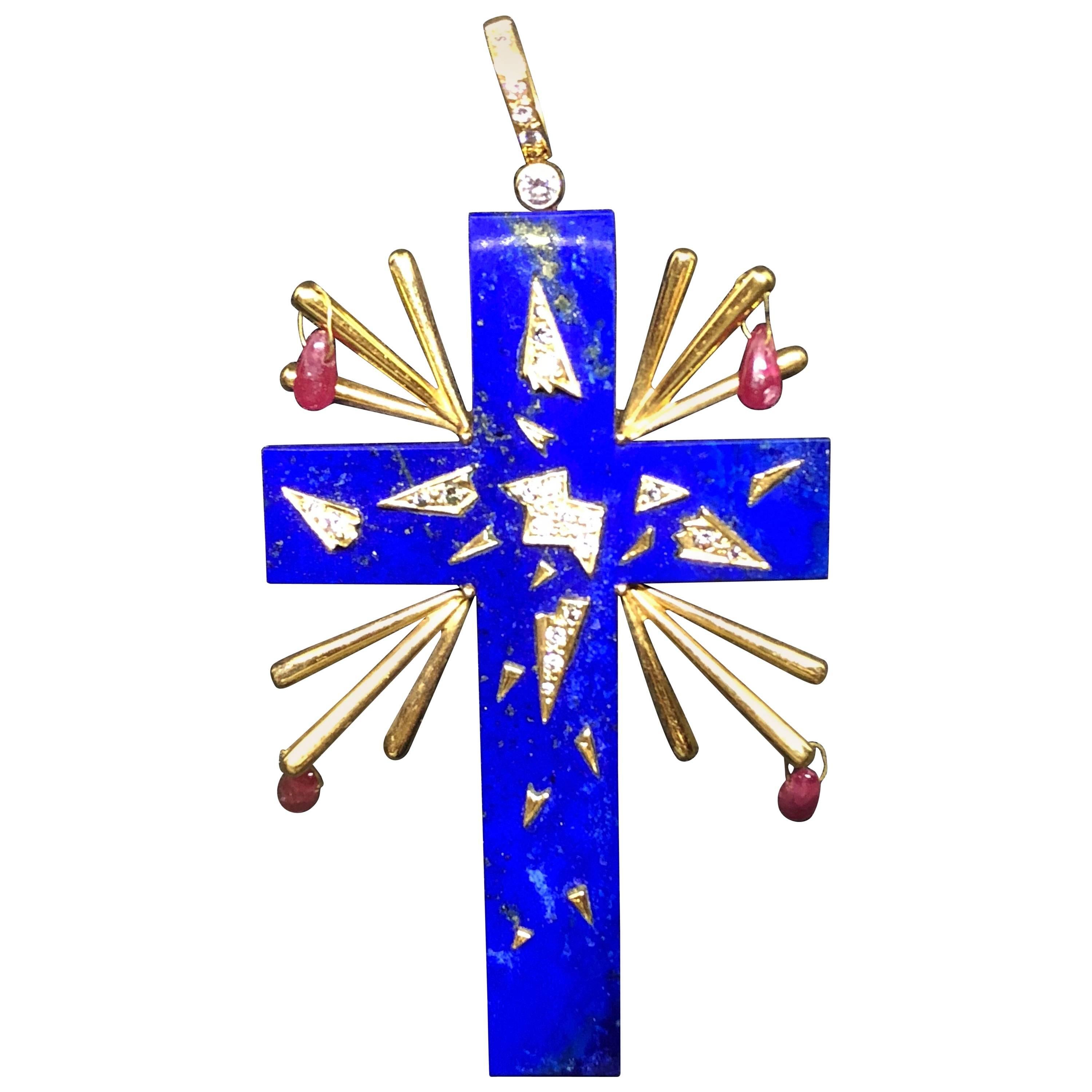 Salvador Dalí Lapis Lazuli Gala Cross For Sale