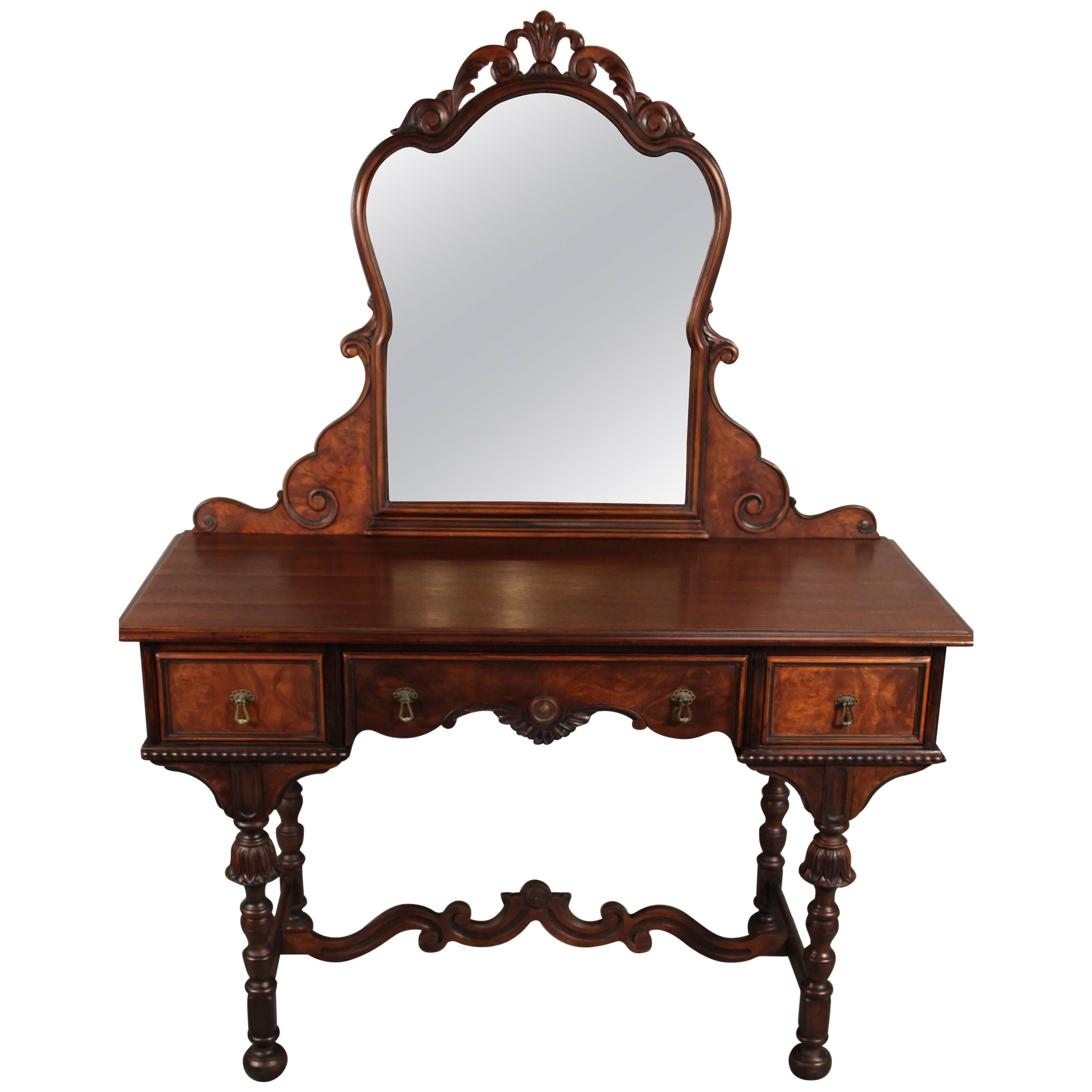 Spanish Revival Vanity with Mirror by Berkey & Gay For Sale