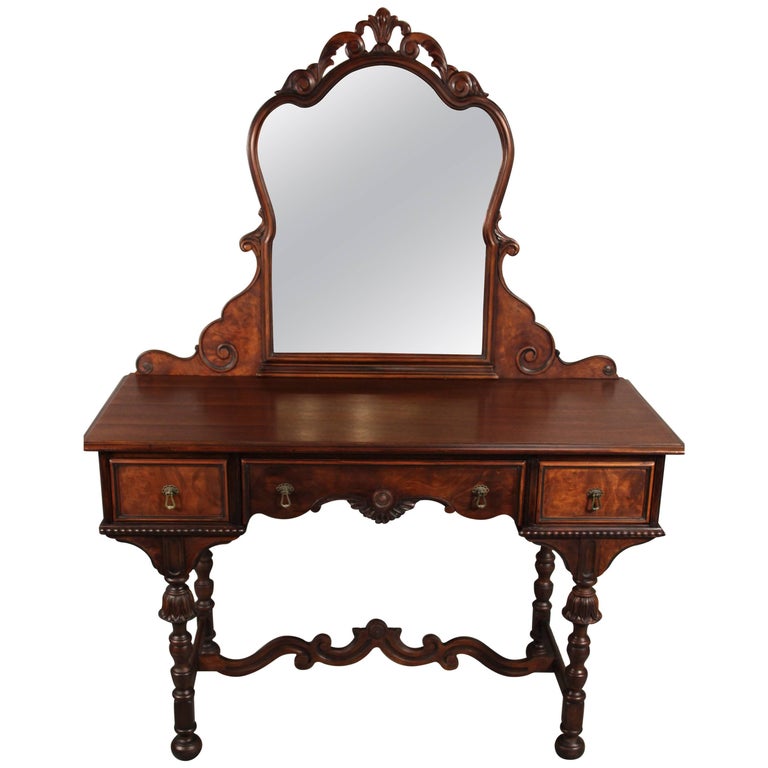 Spanish Revival Vanity with Mirror by Berkey and Gay For Sale at 1stDibs