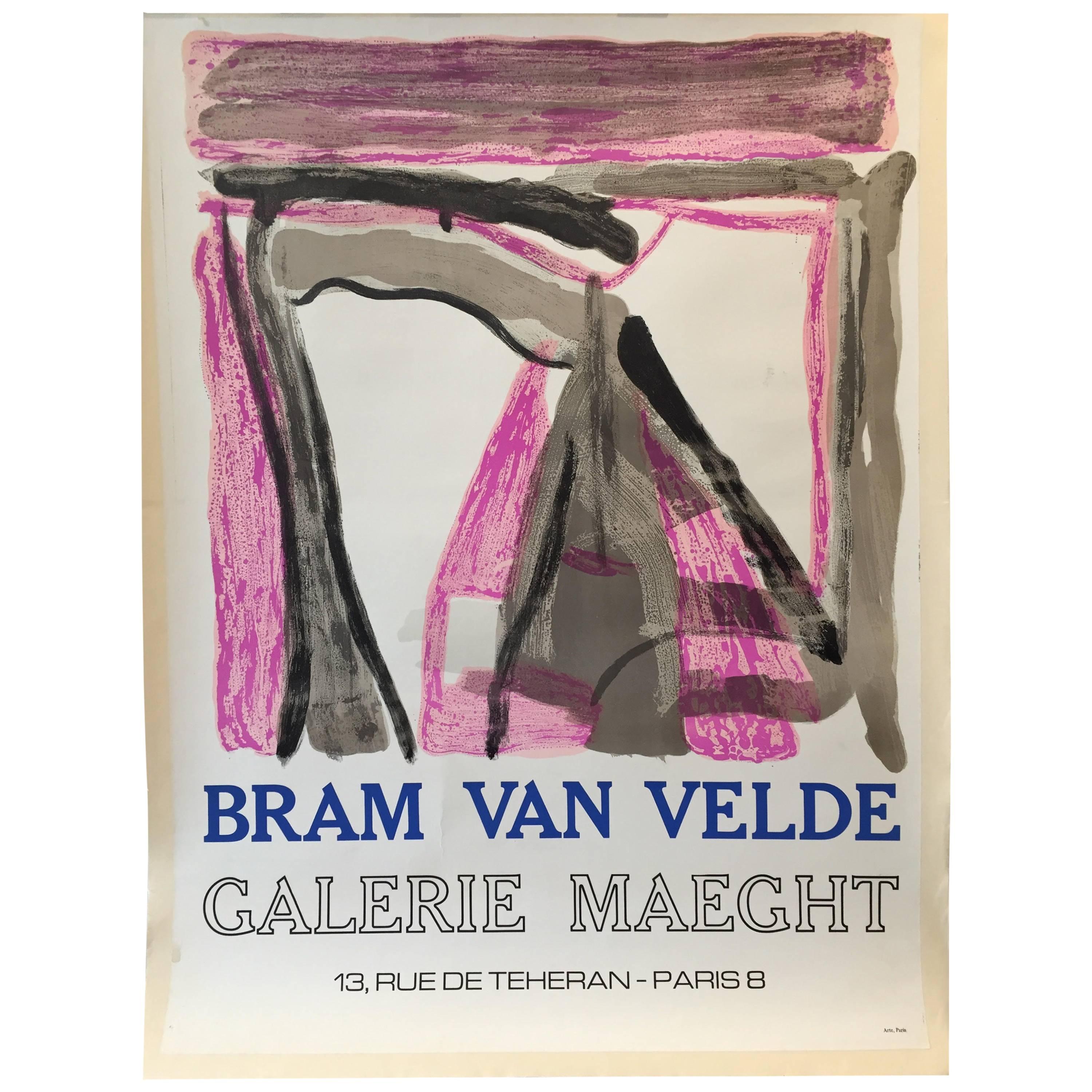 Affiche vintage d'origine, Galerie Maeght Bram Van Velde, 1975