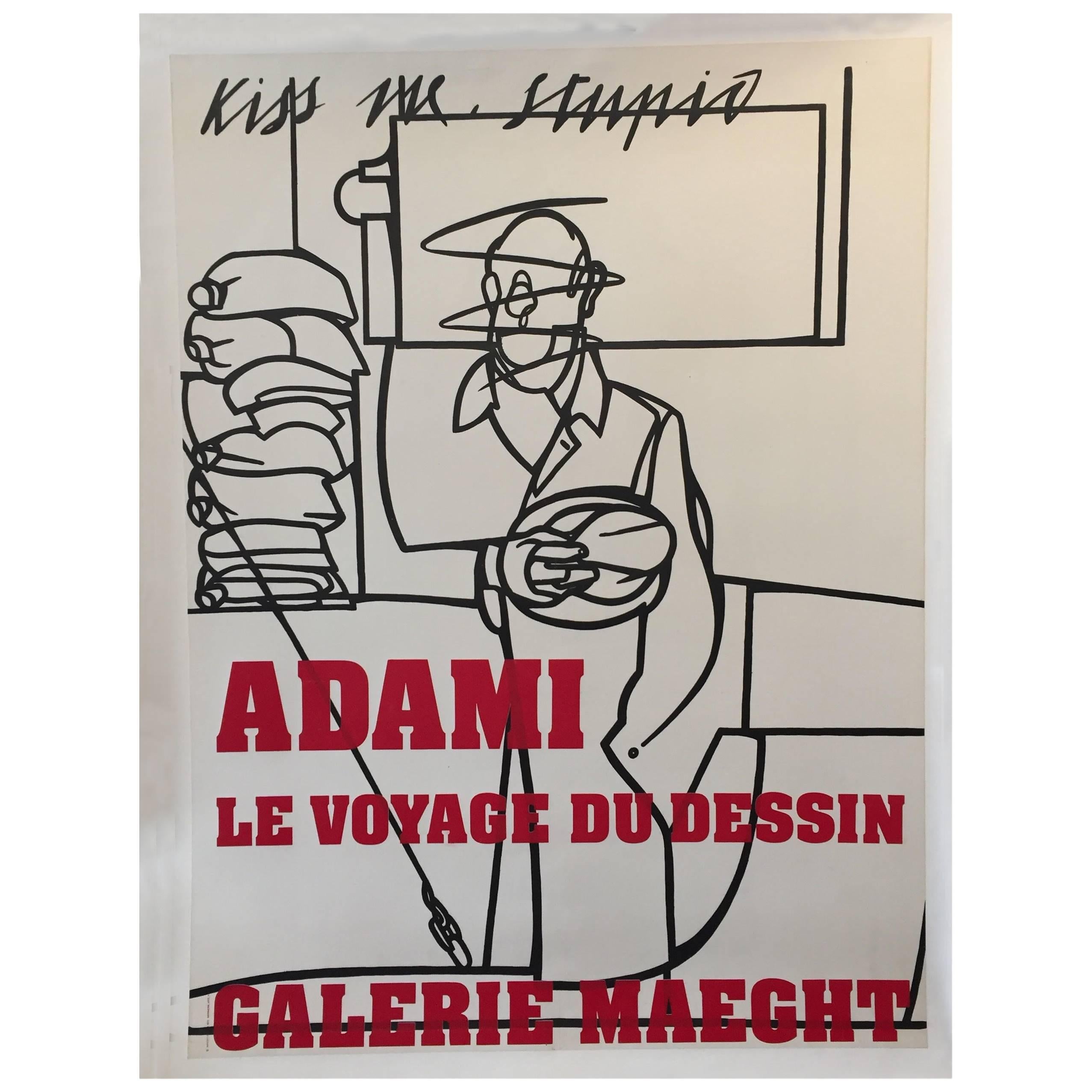 Original Vintage French Poster, Galerie Maeght Adami Exhibition, 1975