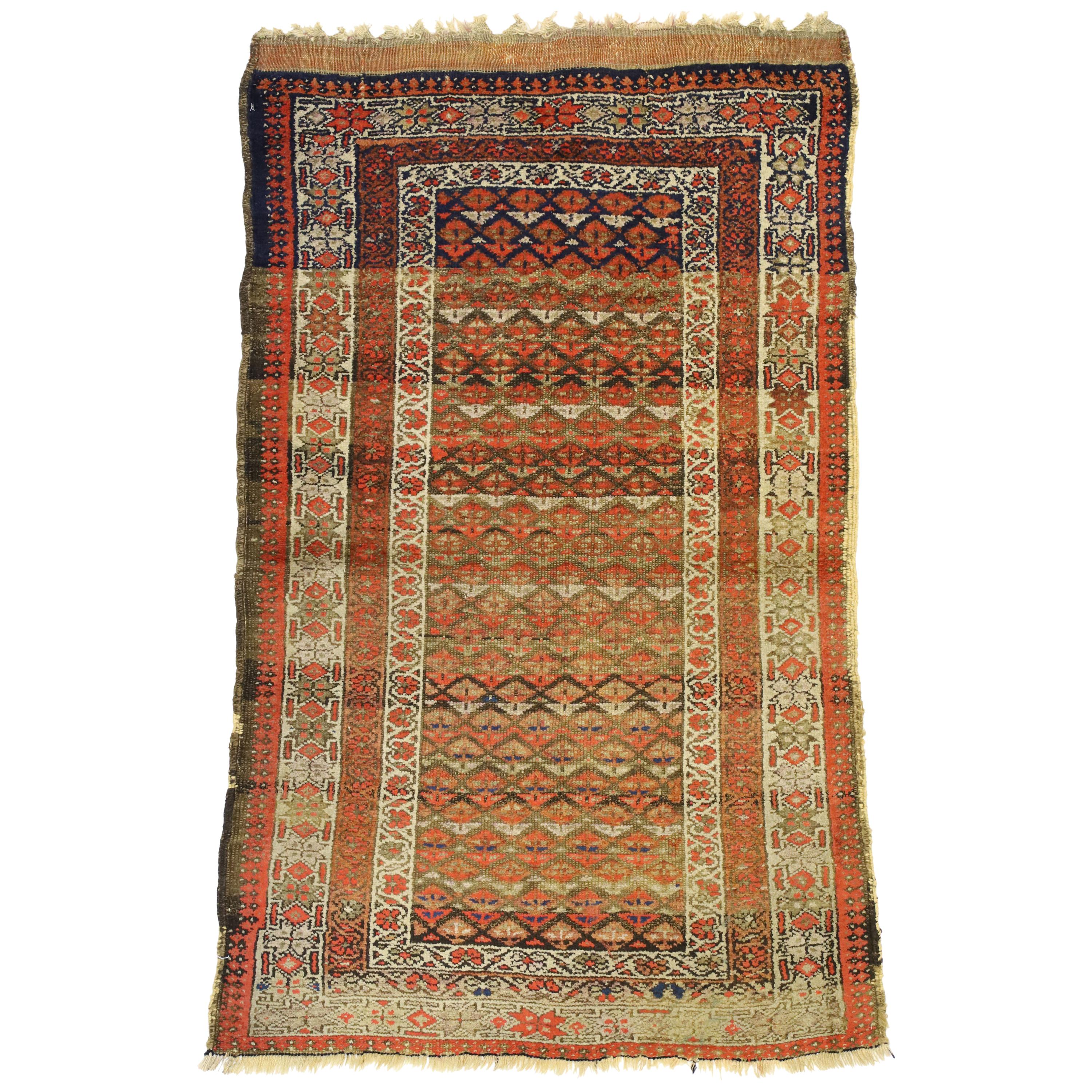 Tapis persan ancien Sarab avec style rustique Arts & Craft