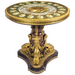Vintage French Ormolu-Mounted Sevres Porcelain Gueridon Centre Table, Mid-20th Century