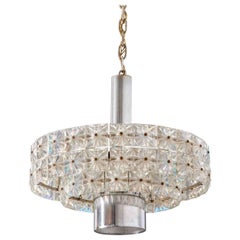 Mid-Century Modernist Iridescent Kinkeldey Faceted Crystal Chandelier, 1960s