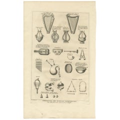 Impression ancienne de divers instruments de musique F. Van Bleyswyk, 1728