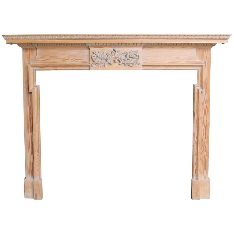 Carved Pine Fire Surround / Mantel, circa 1910 at 1stDibs