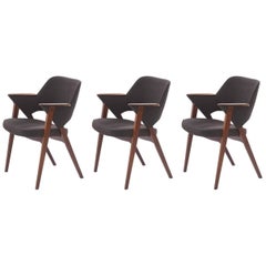 Armchairs with Armrests and Leg Structure in Teak