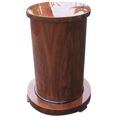 Dark Drum Cabinet in the Biedermeier Style in Walnut