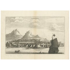 Antique Print of the City of Tonglingh ‘China’ by J. Nieuhof, 1666