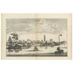 Antique Print of the City of Kiangsi China by J. Nieuhof, 1666