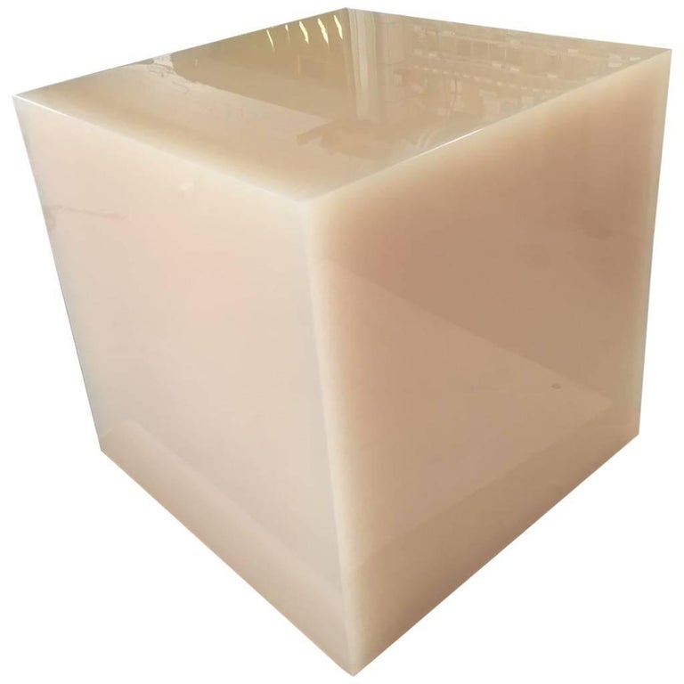 Contemporary Candy Cube Side Table by Sabine Marcelis, 'Nude' Color, 50 cm2 For Sale