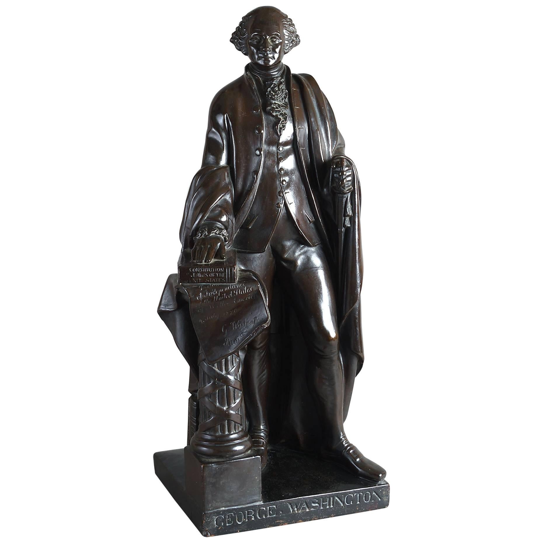 George Washington, Patinated Terracotta Statuette by Rudolf Uttrecht