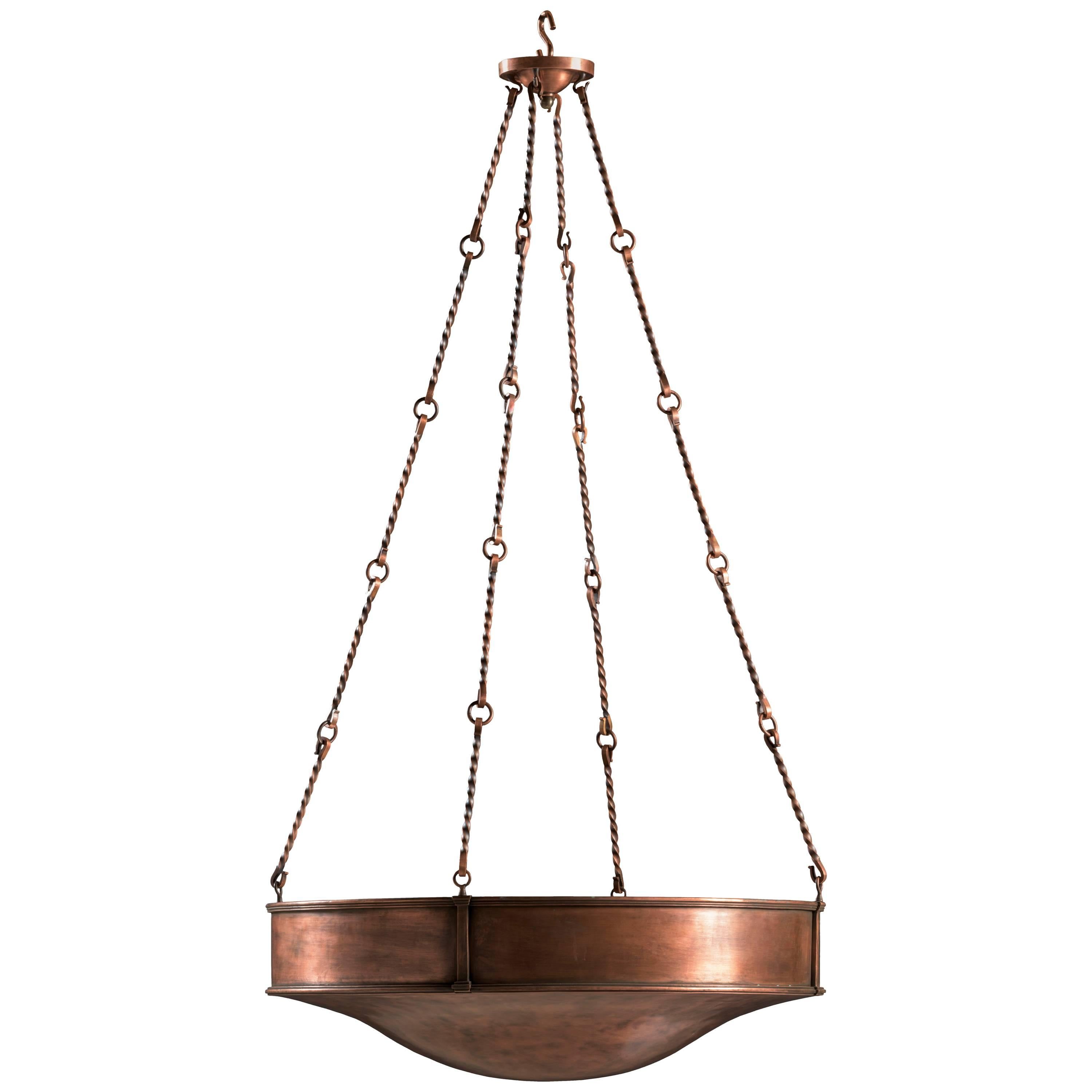 Apsley Hanging Copper Dish Light