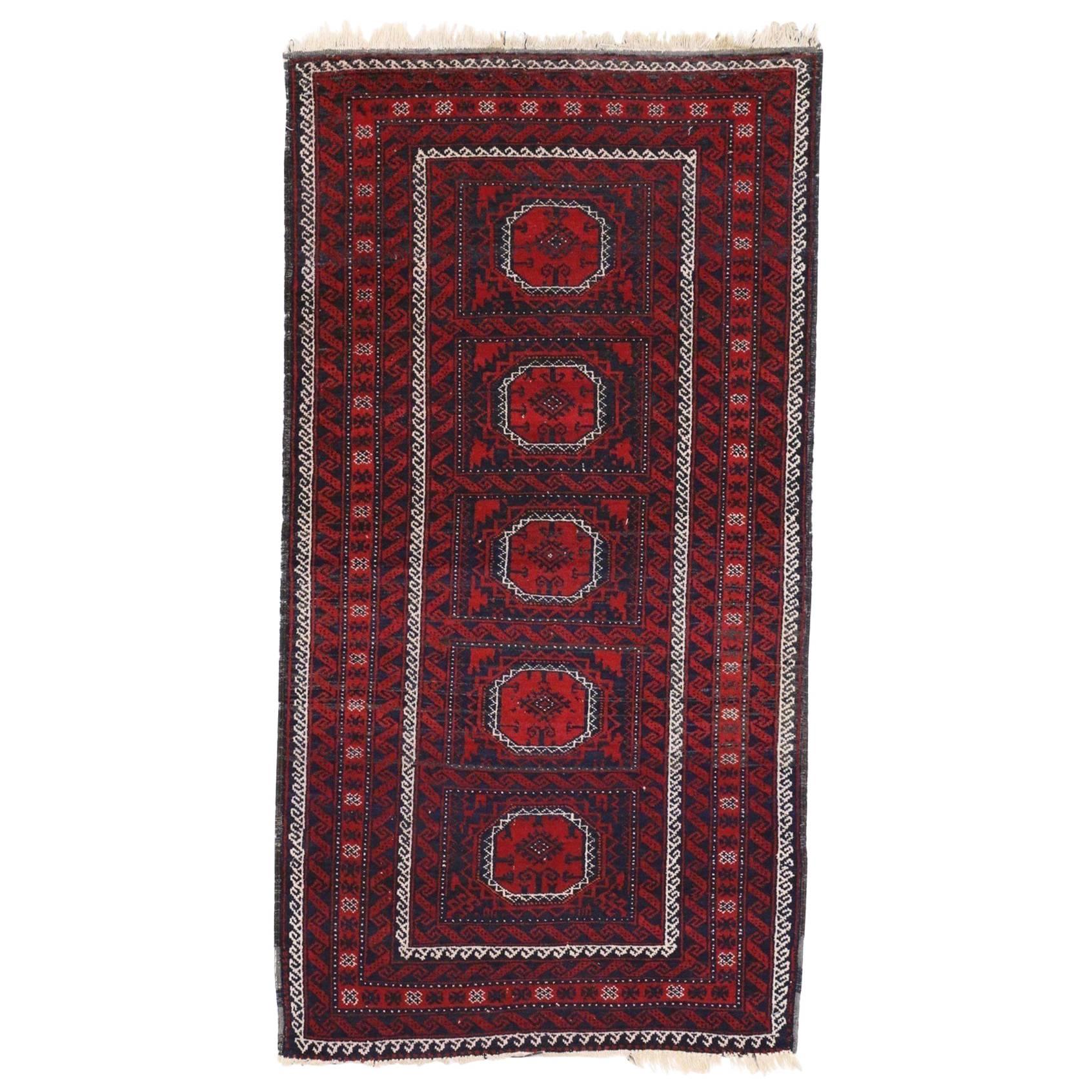 Vintage Persian Baluch Rug with Jacobean Style and Saturated Colors For Sale