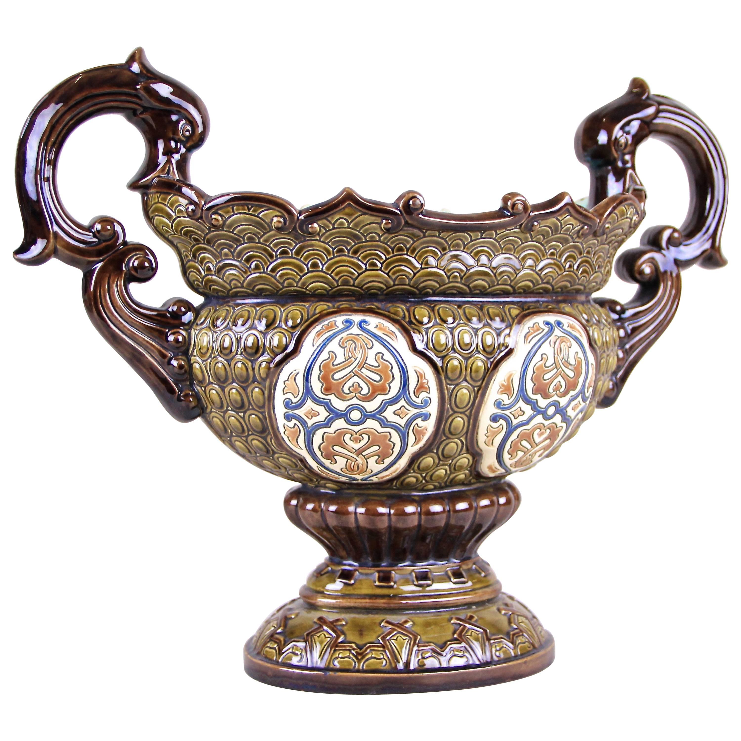 Majolica Jardinière by Gerbing & Stephan, Bohemia, circa 1890