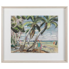 1930s Beach Painting by Edith Cockcroft