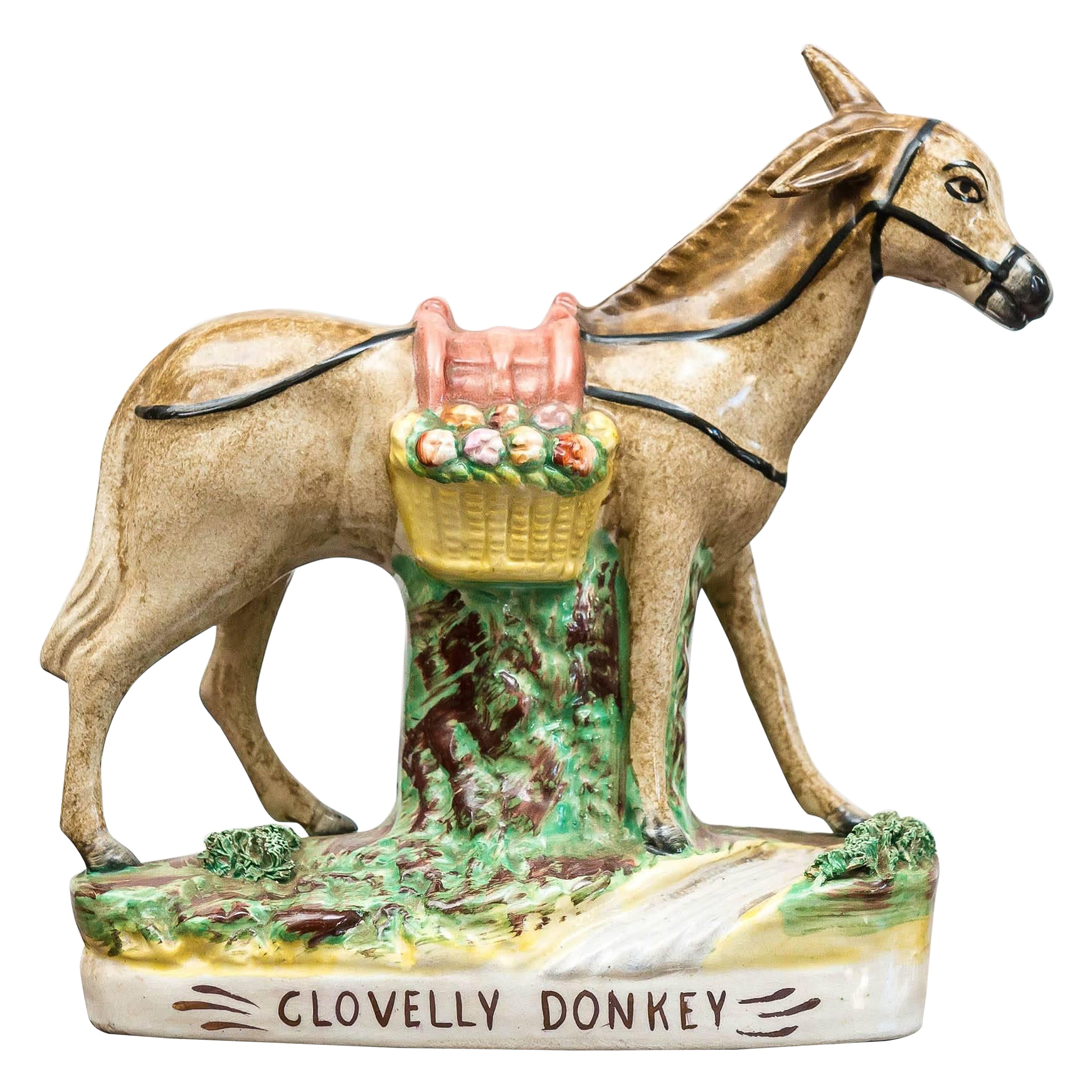 Staffordshire "Clovelly Donkey", Clovelly a Seaside Town in Devon, circa 1920 For Sale
