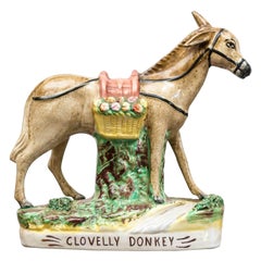 Staffordshire "Clovelly Donkey", Clovelly a Seaside Town in Devon, circa 1920