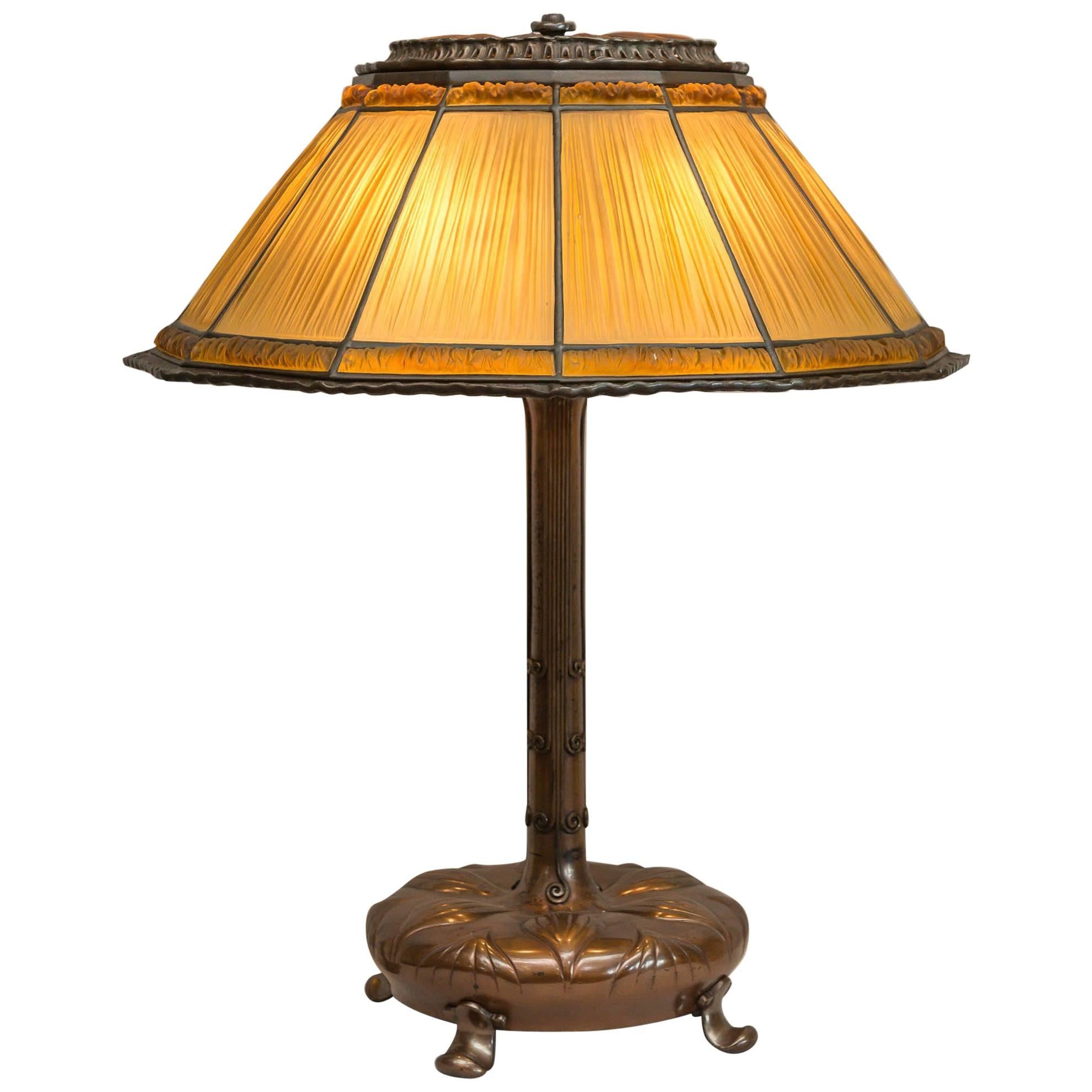 Tiffany Studios Large Linenfold Lamp