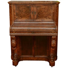 Antique 19th Century Burled Walnut Spinet Desk