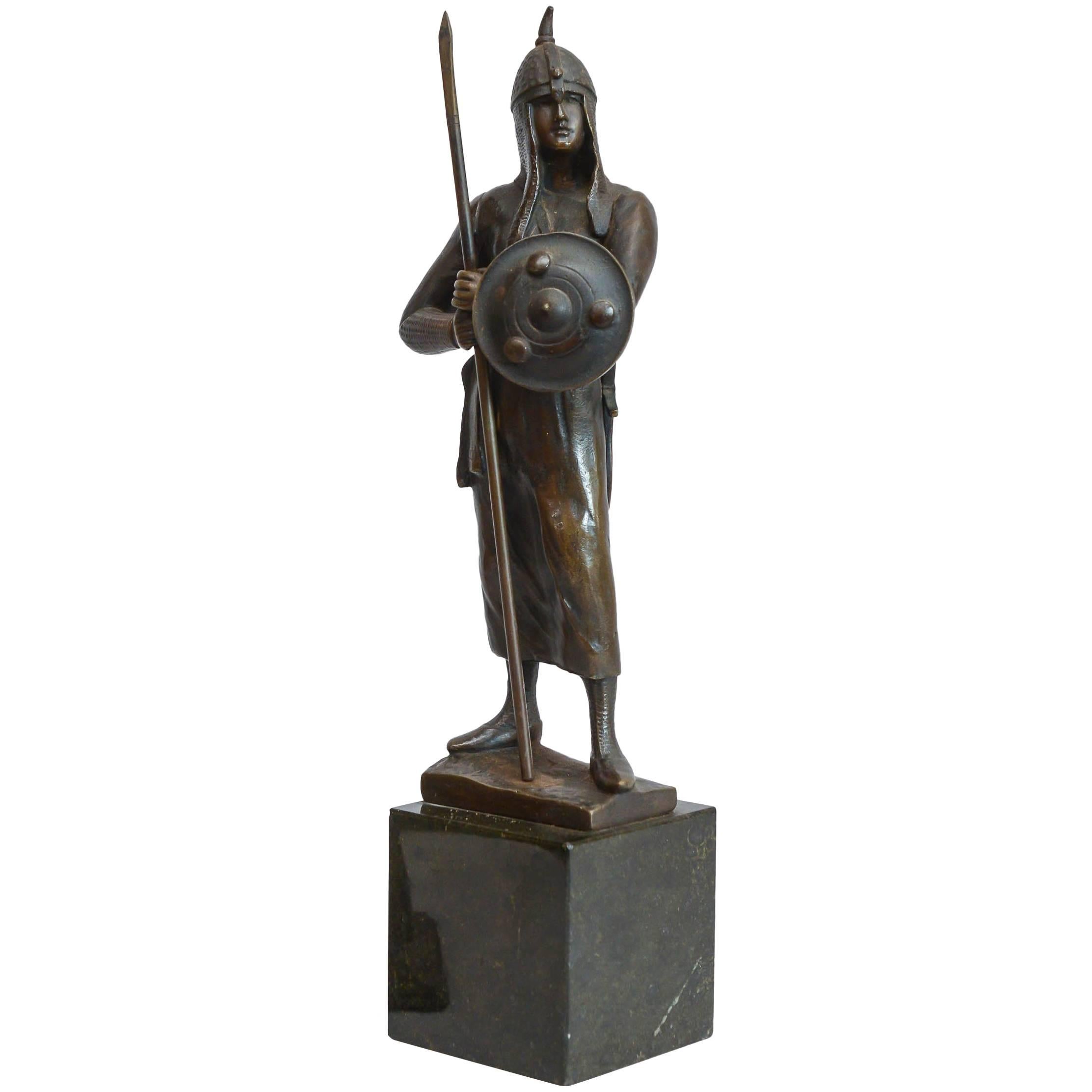 19th Century Bronze Figure of a Warrior