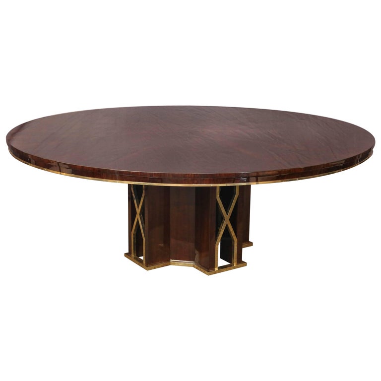 Midcentury Round Dining Room Table in Walnut at 1stDibs
