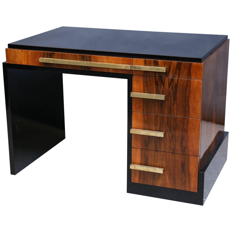 Art Deco French Walnut Desk at 1stDibs