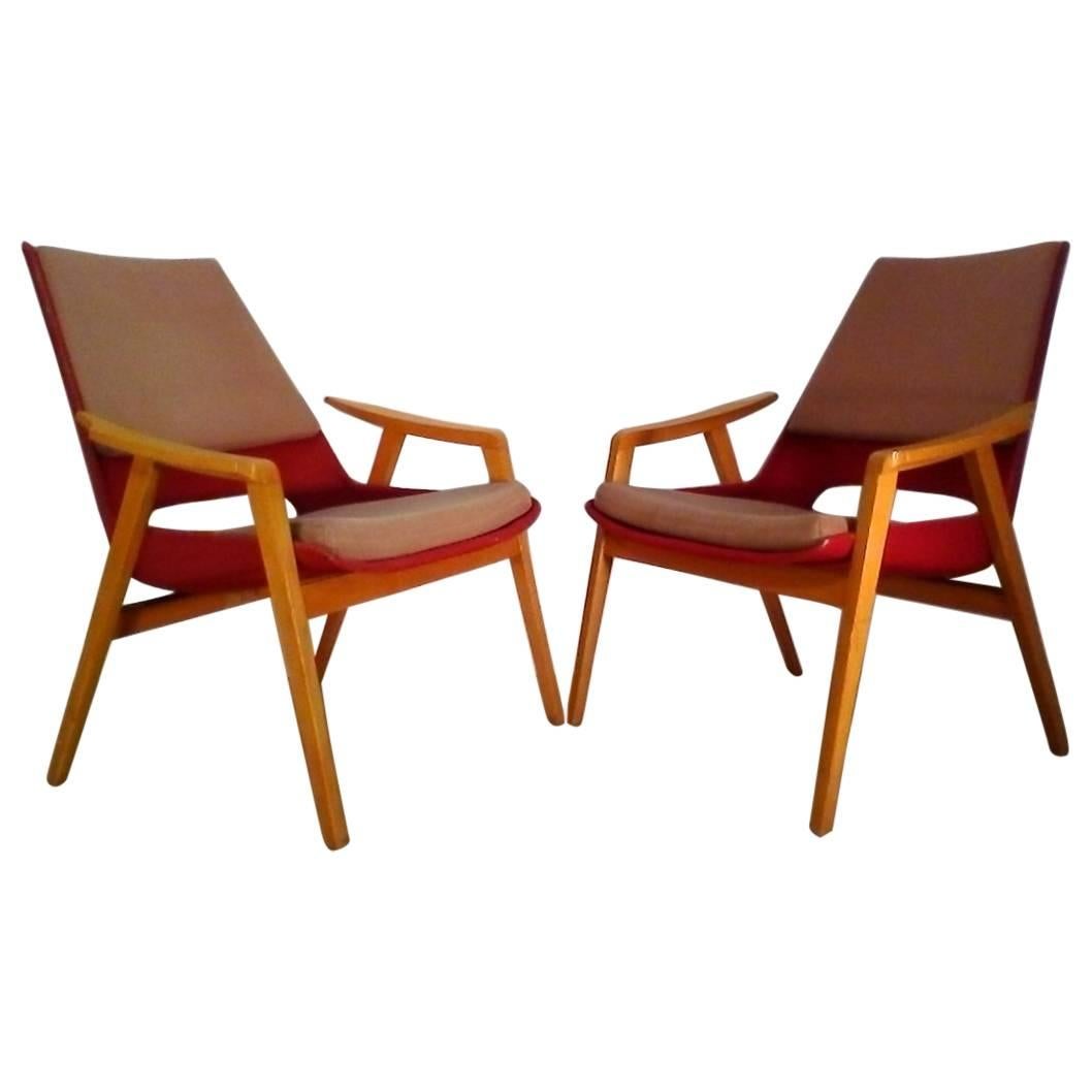 Midcentury Lounge Armchairs by Miroslav Navratil, 1960s