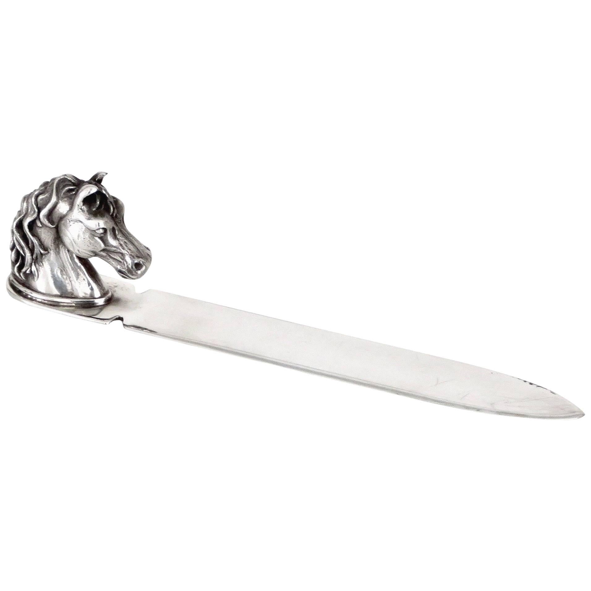 Reed and Barton Silver Plate Letter Opener Featuring a Horse Head