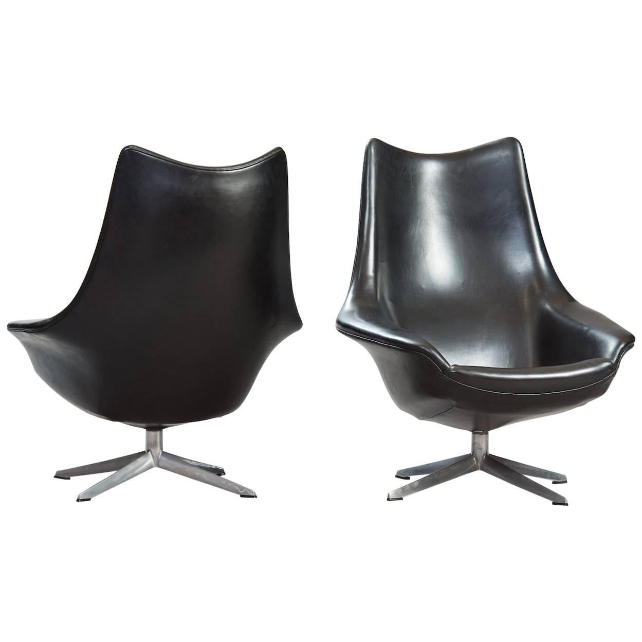 H.W. Klein "Pirouette" Swivel Chairs, Set of Two