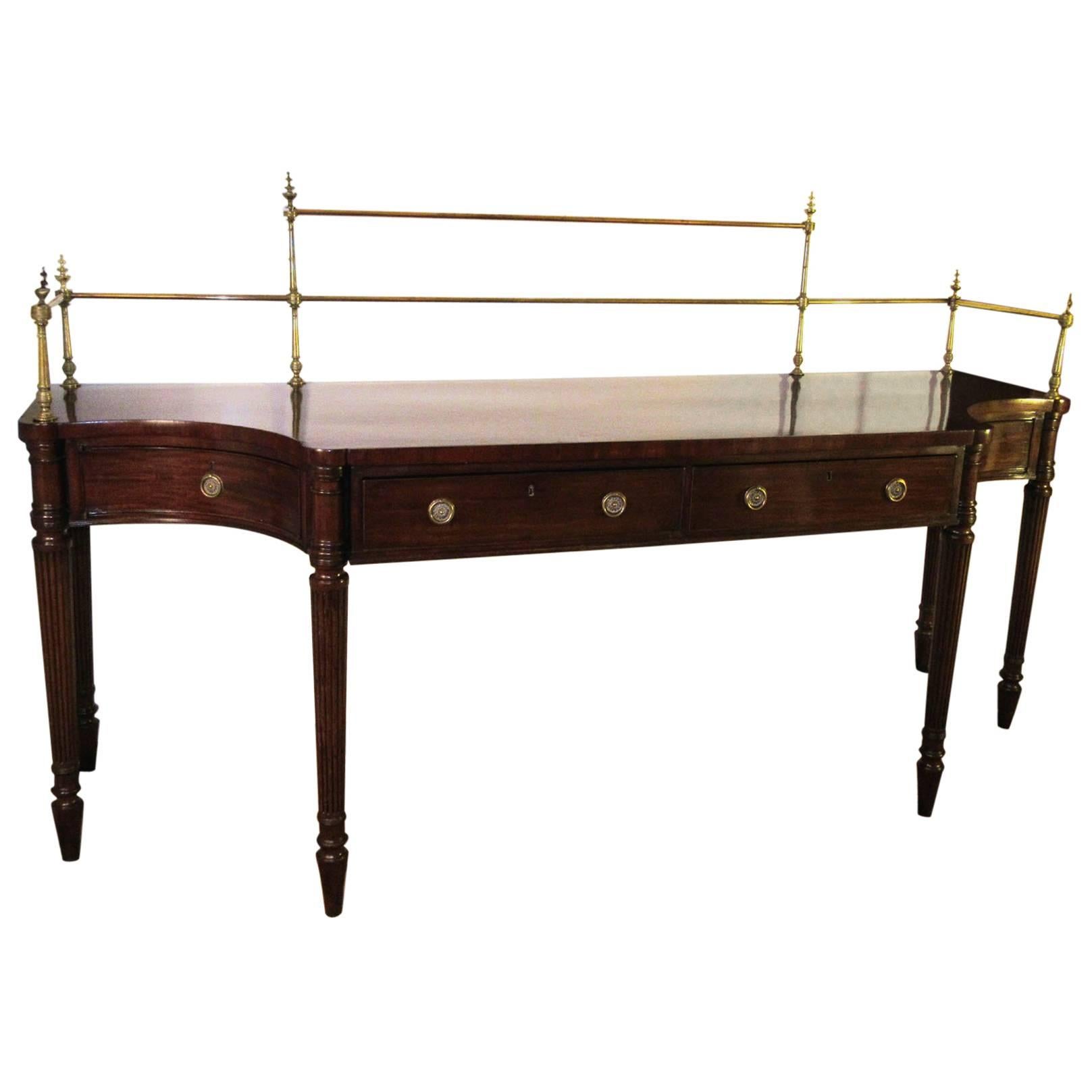 Early 19th Century English Sideboard with Brass Gallery