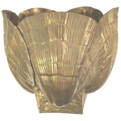Cast Brass Shell Form Jardinière Planter