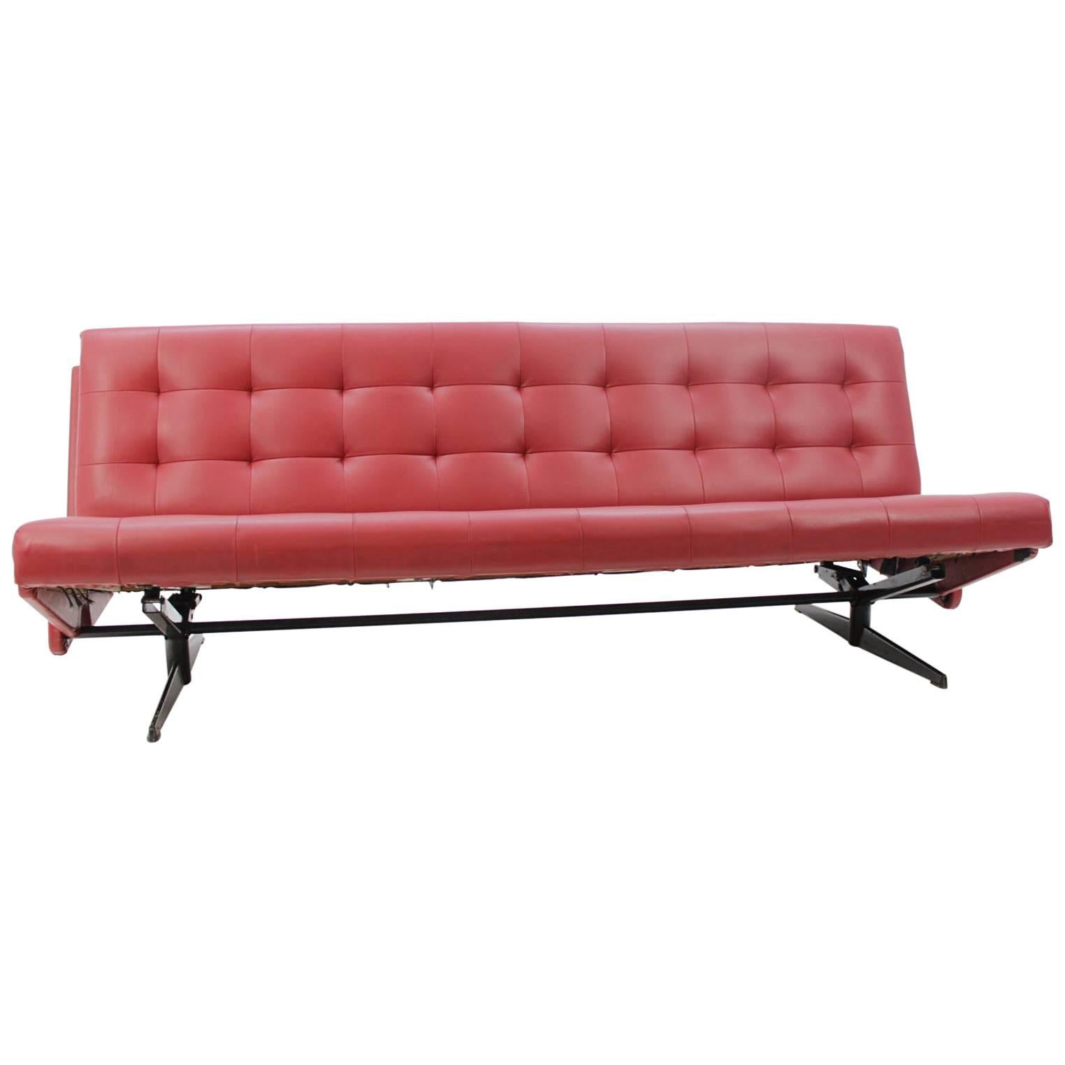 Midcentury Folding Design Sofa, Studio Couch For Sale
