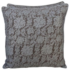 Pair of Italian Fortuny Cimarosa Patterned Pillows