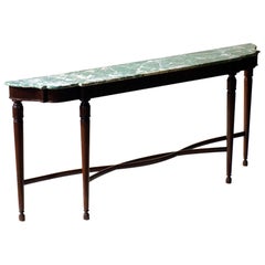 Paolo Buffa Carved Wood and Green Marble Italian Neoclassical Console, 1940s